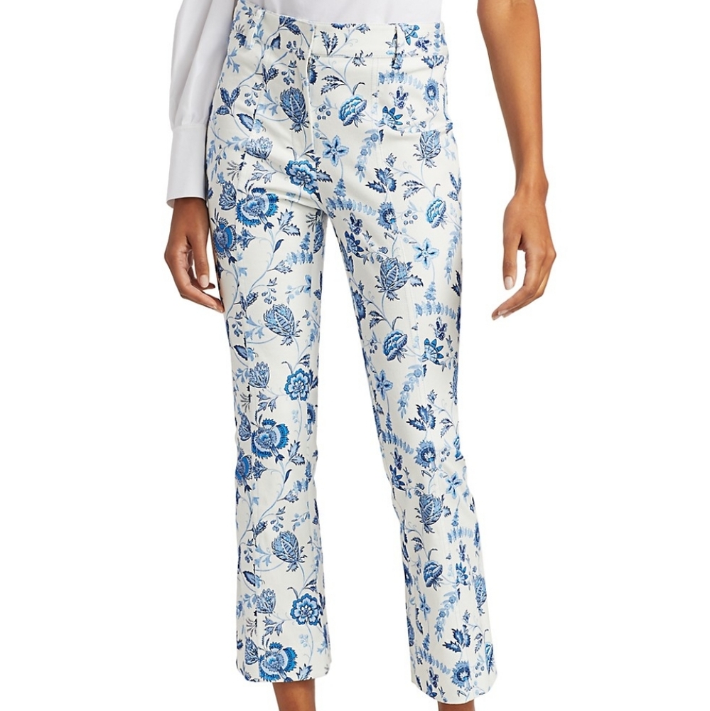 Derek Lam 10Crosby Meloe Flower Crop Flare Trouser